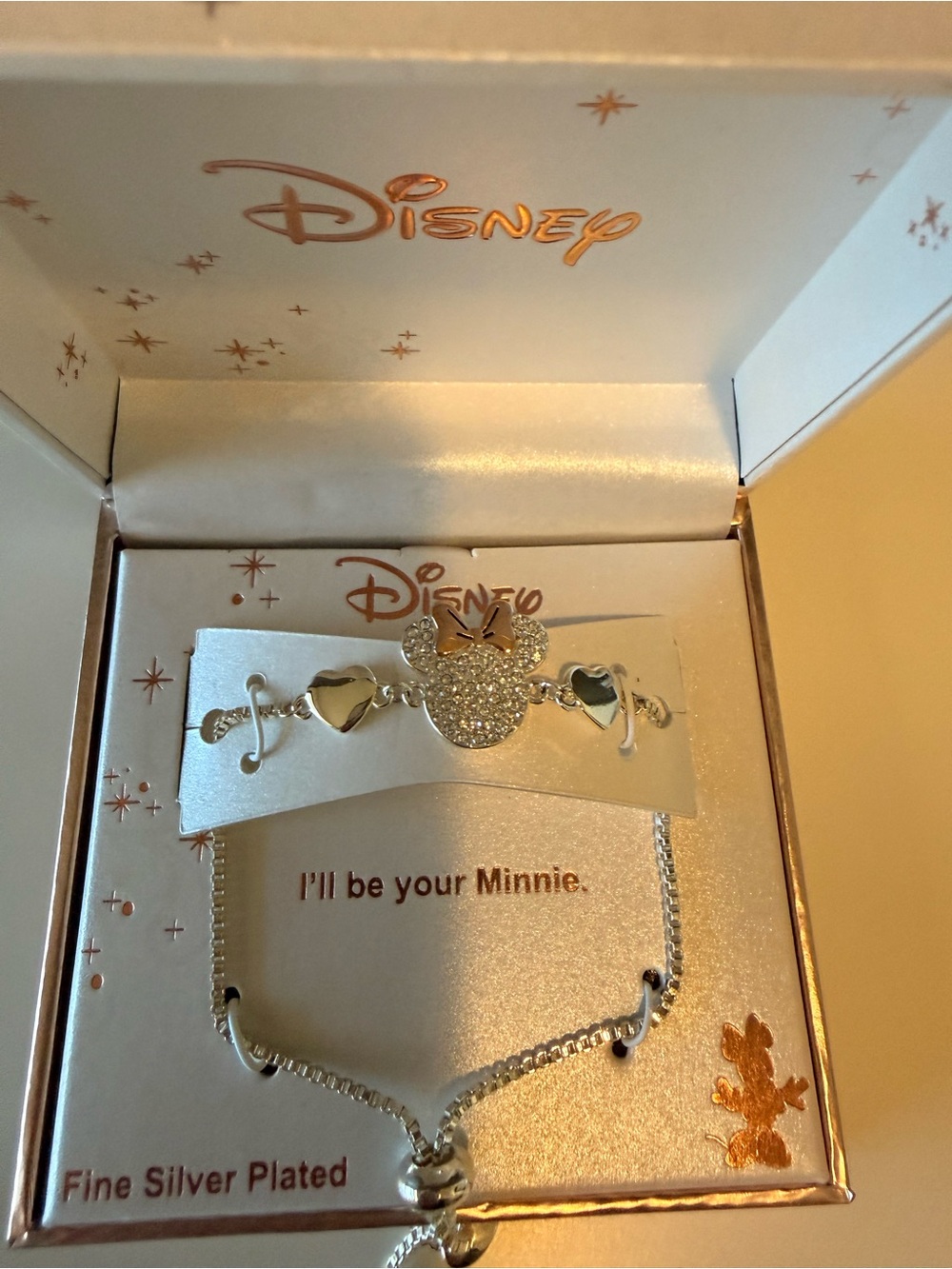 Disney Minnie Mouse Silver-Plated Bracelet  - Sparkling Silver